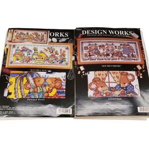 Design Works Cross Stitch Sew Mice Friends Vintage Cross Stitch Kitchen Fun